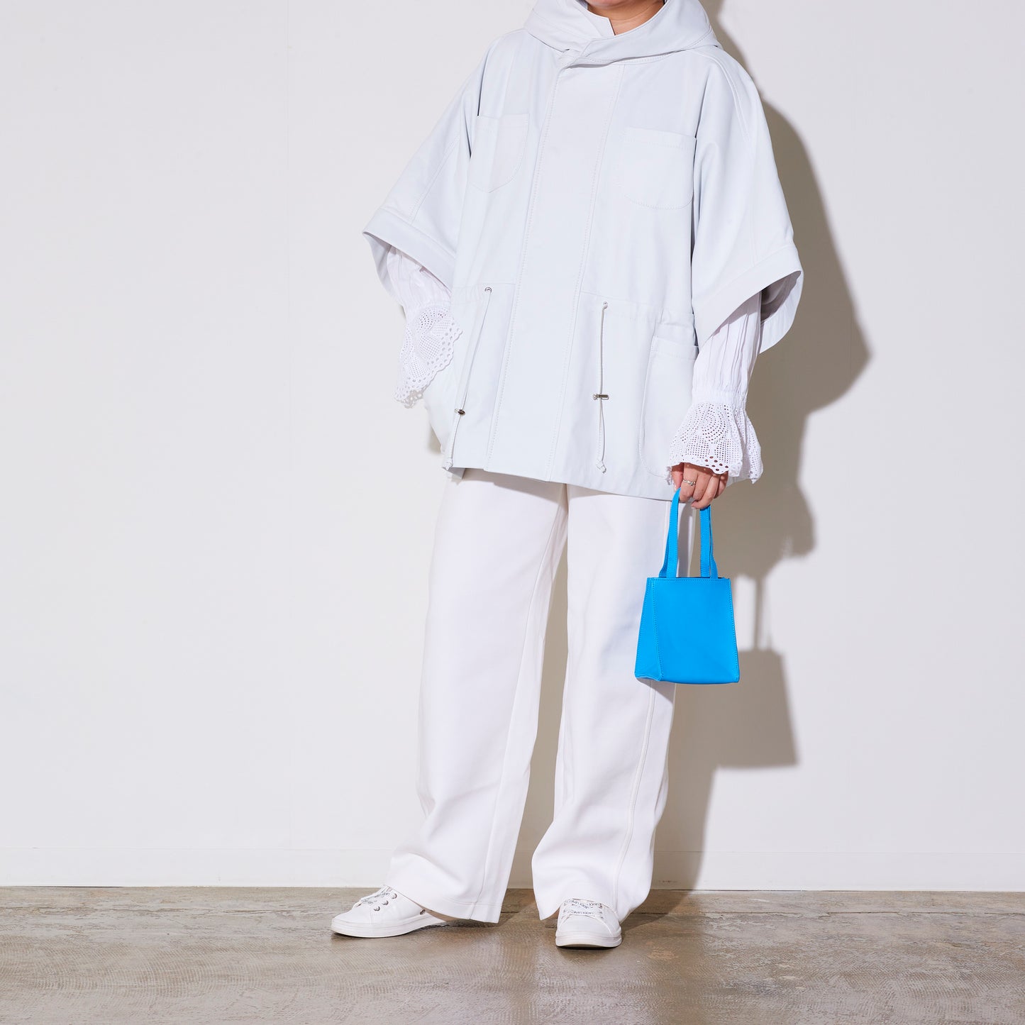 Sheepskin BOX BAG square - Blue -