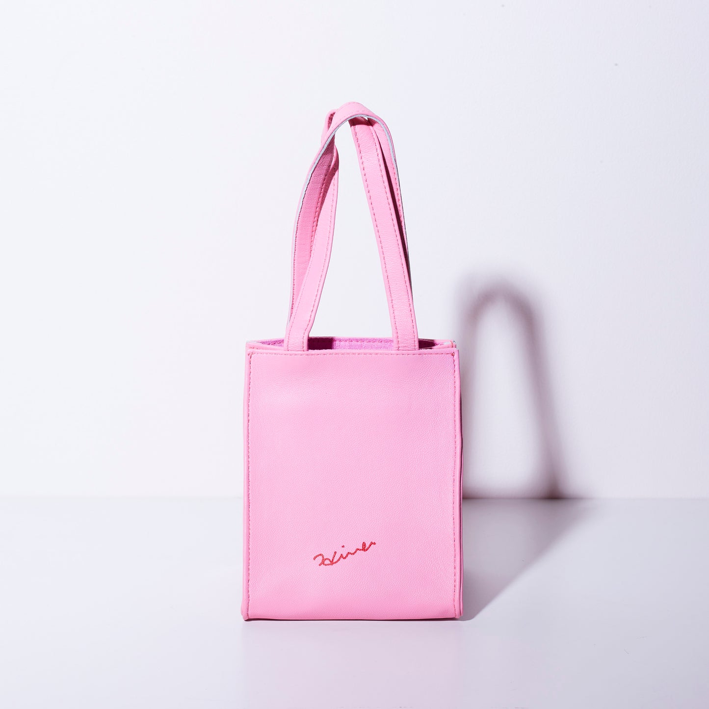 Sheepskin BOX BAG <BE MY CHAIR> Pink/Red