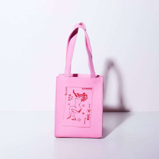 Sheepskin BOX BAG square <FOR FUN> Pink/Red
