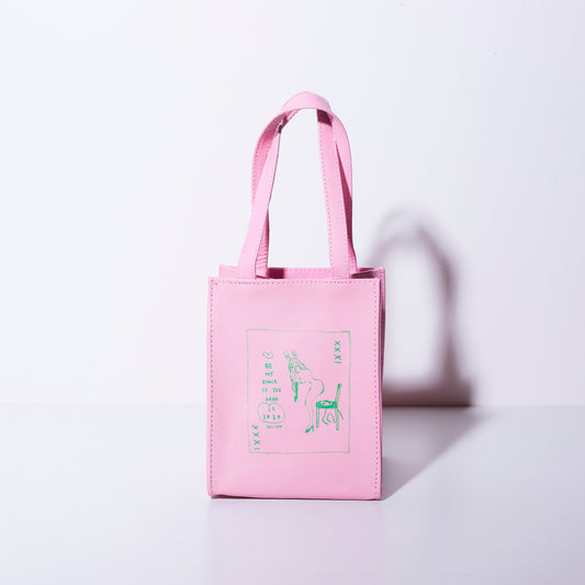 Sheepskin BOX BAG <BE MY CHAIR> Pink/Green
