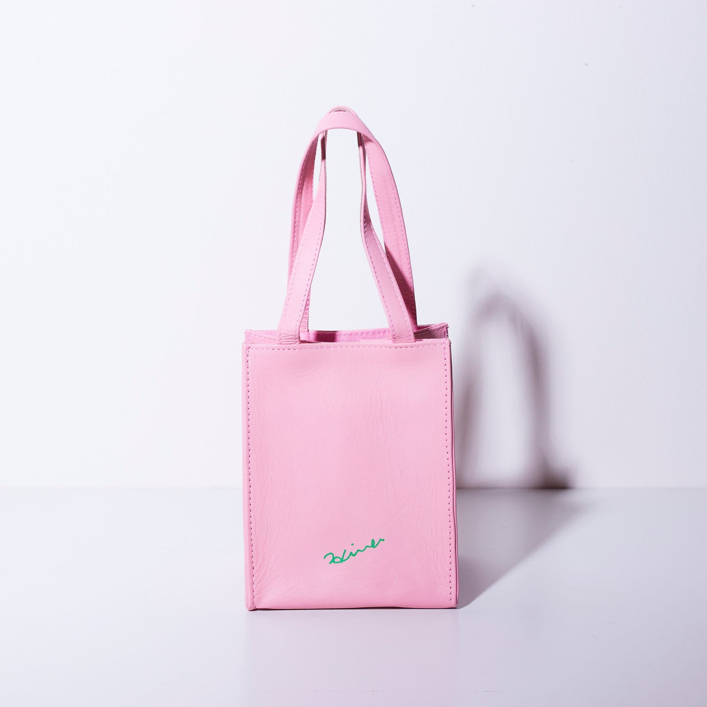 Sheepskin BOX BAG <BE MY CHAIR> Pink/Green