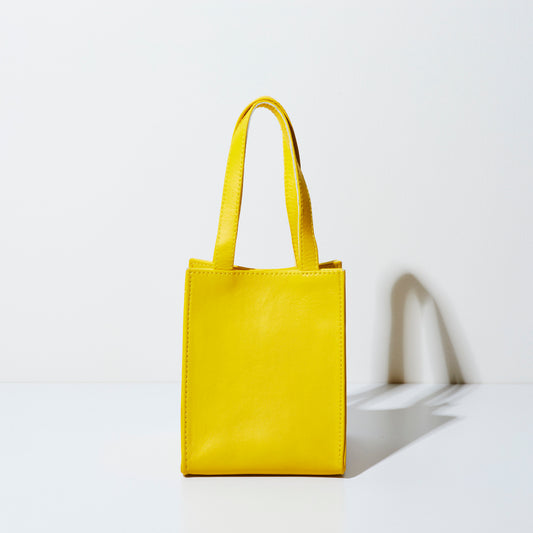 Sheepskin BOX BAG square - Yellow -