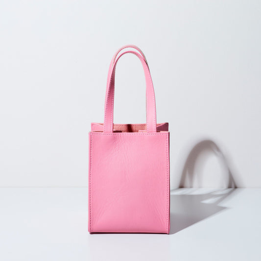Sheepskin BOX BAG square - Pink -
